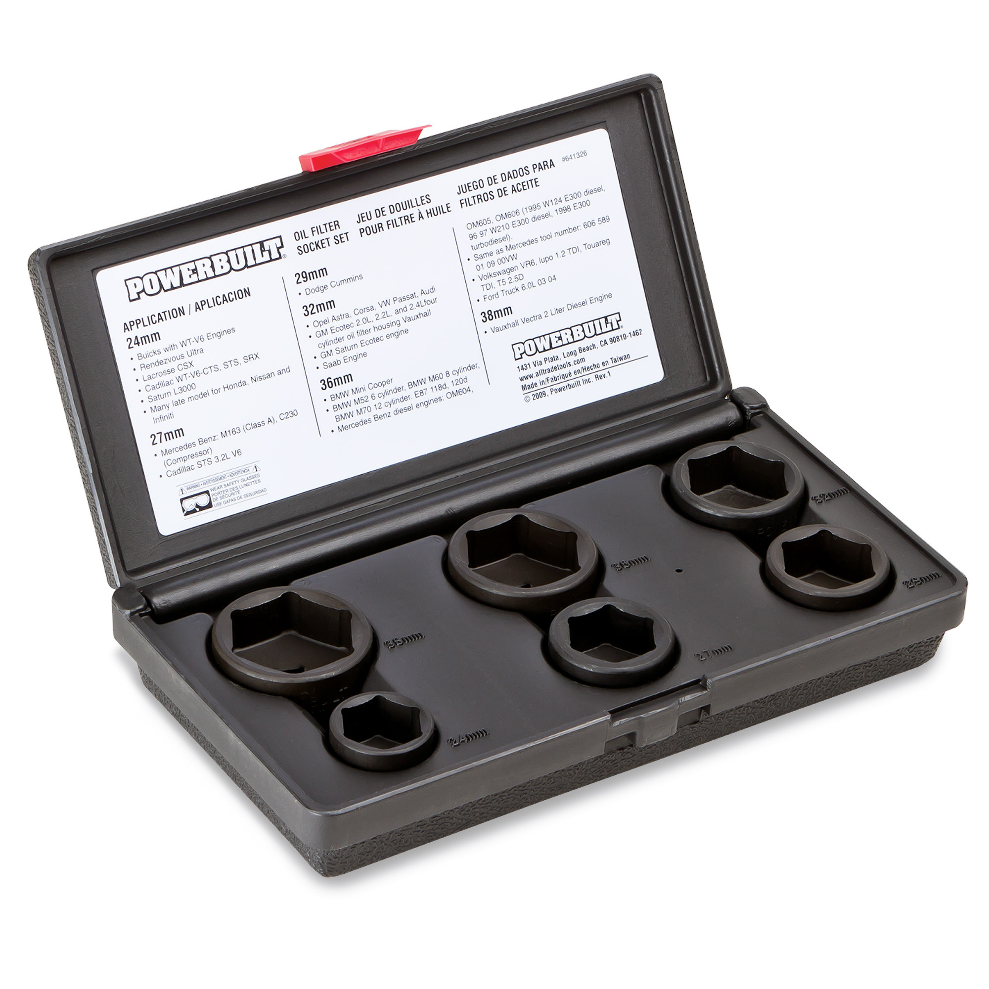 Powerbuilt, 6 Piece Specialty Oil Filter Socket Set, Model # 641326